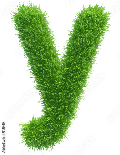 Vector small grass letter y on white background