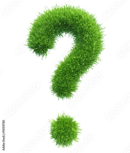 Vector illustration question mark from grass