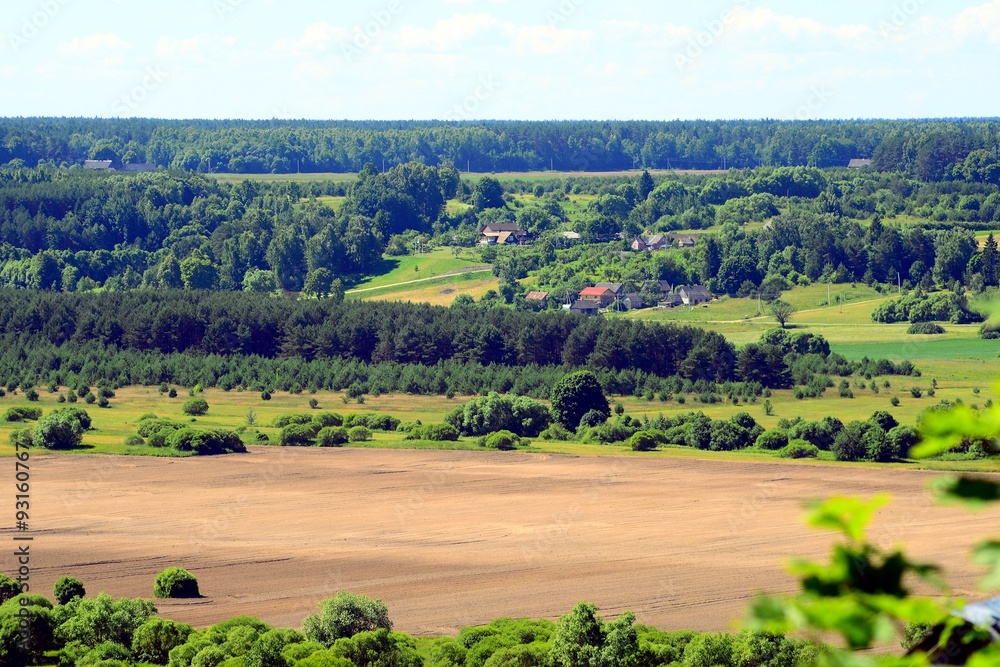 Lithuania landscape view from Vilkija church