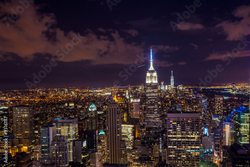 New York von oben bei Nacht