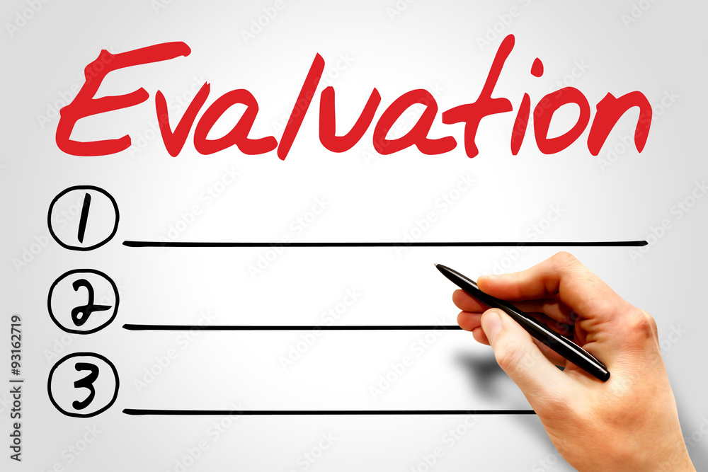 Evaluation blank list, business concept Evaluation blank list, business concept