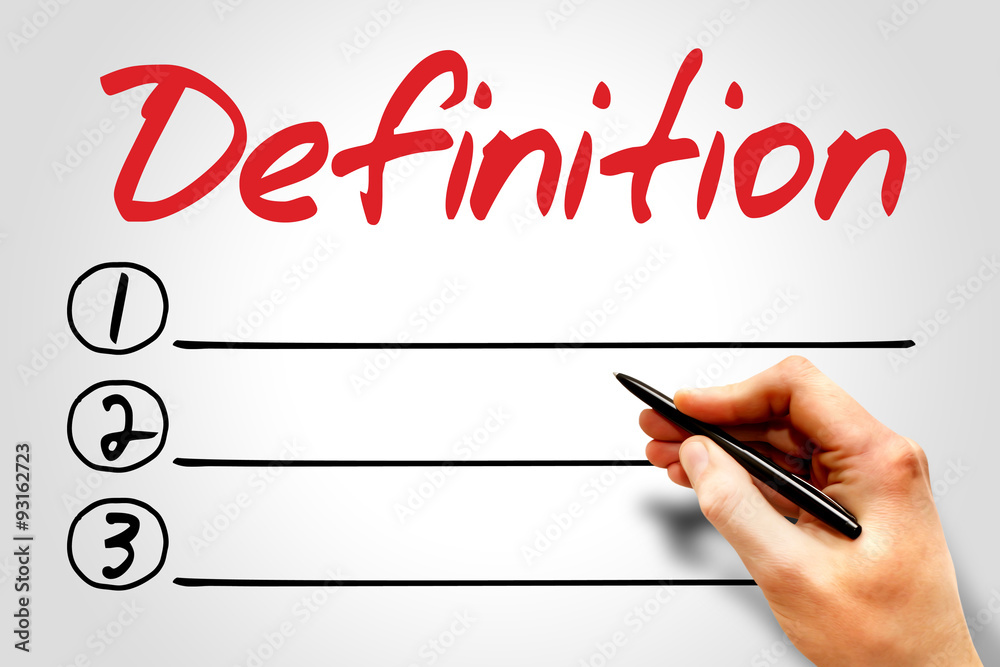 Definition blank list, business concept Definition blank list, business concept