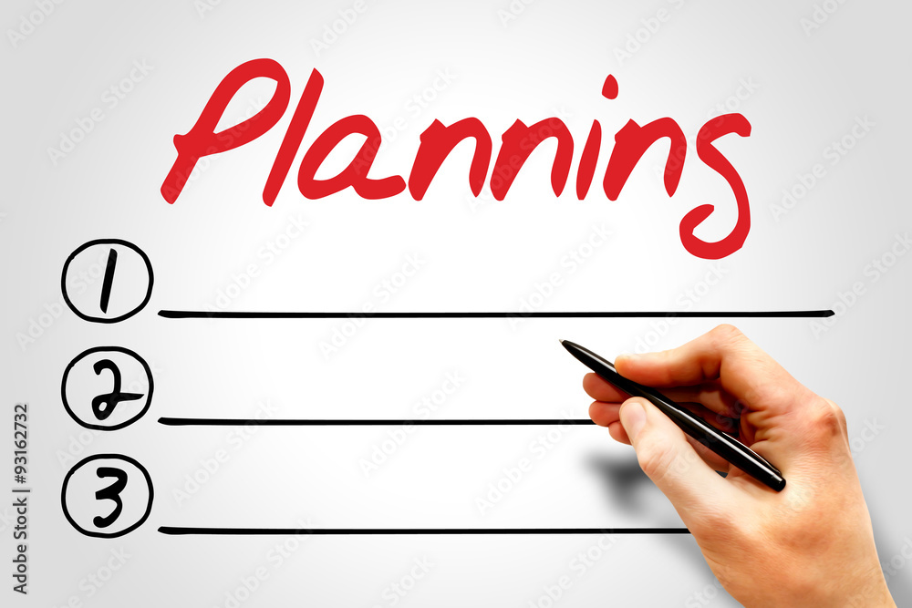 Planning blank list, business concept Planning blank list, business concept