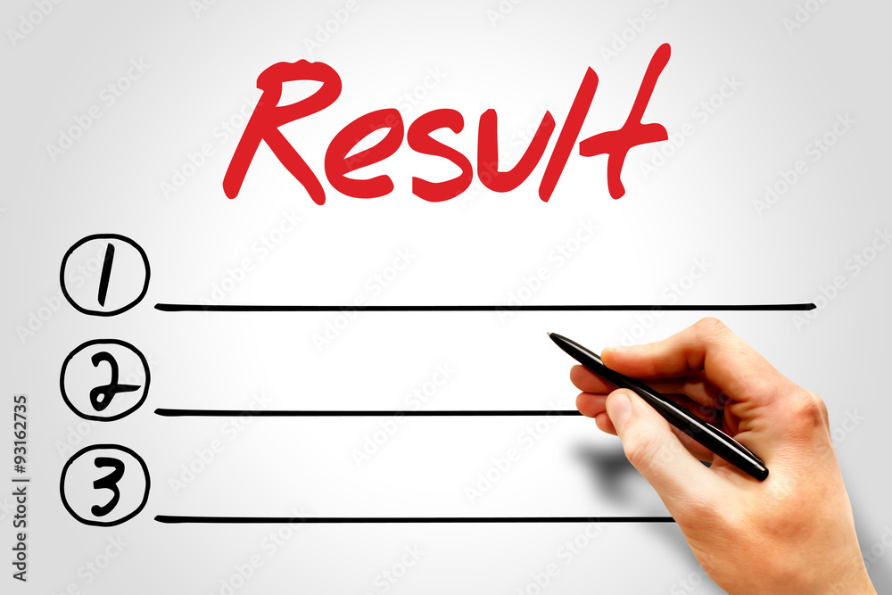 Result blank list, business concept Result blank list, business concept