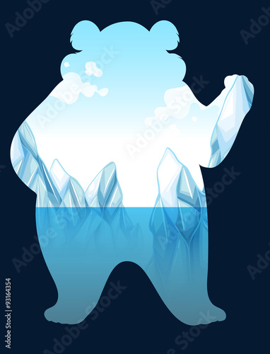 Save the wold sign with polar bear