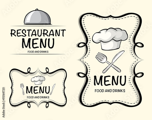 Different design of restaurant menu