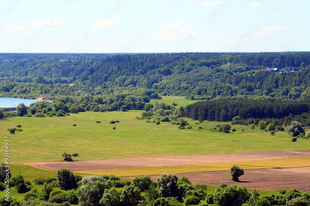 Lithuania landscape view from Vilkija church Lithuania landscape view from Vilkija church