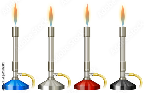 Lab burner with flame