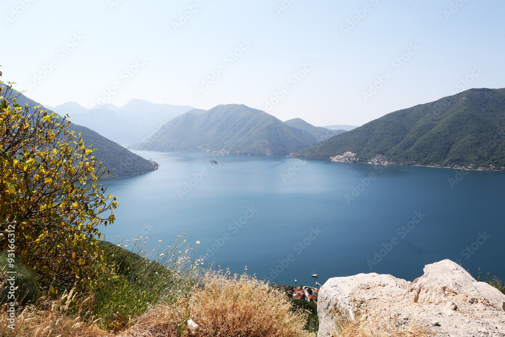Naklejka premium Panoramic view for Boka Bay Montenegro