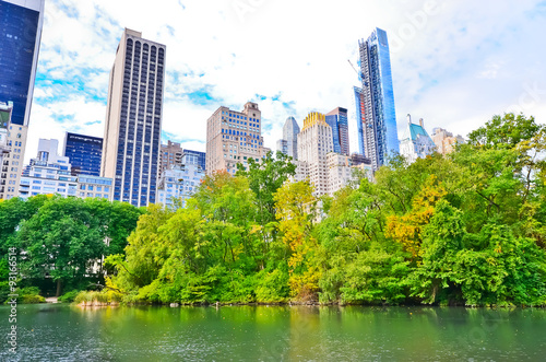 View of Central Park in New York City in autumn