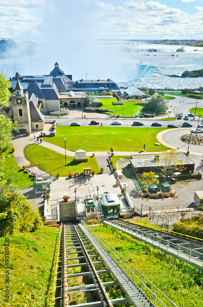 View of Niagara Falls from the Falls Incline Railway in Canada