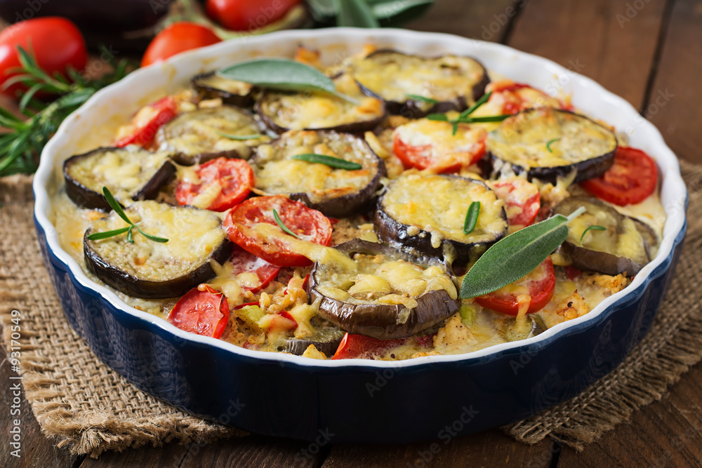 Moussaka (eggplant casserole) - a traditional Greek dish