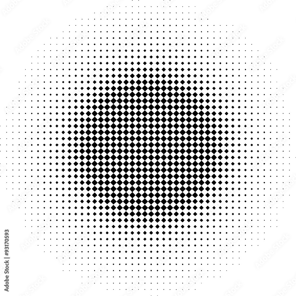 radial graphical black and white gradient in halftone style