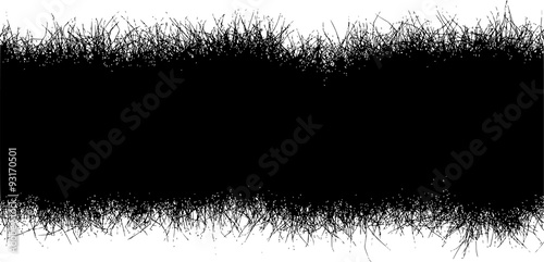 horizontal black hair furr grass line over white