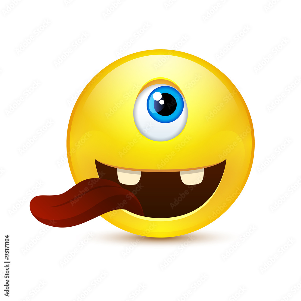 Fototapeta premium One-eyed excited smile