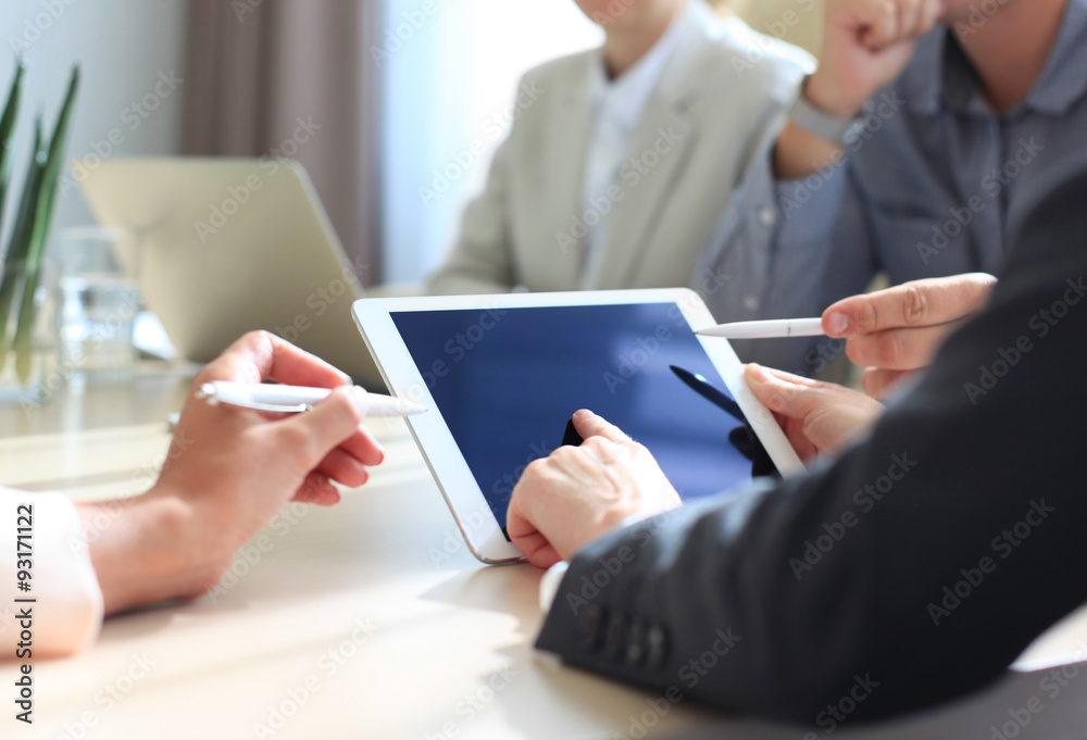 Business adviser analyzing financial figures denoting the progress in the work of the company Business adviser analyzing financial figures denoting the progress in the work of the company