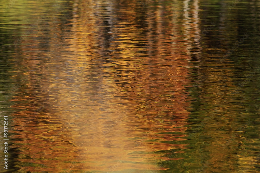 texture of a dark autumn water in the river