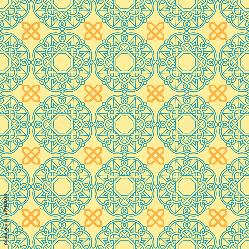 Abstract seamless patterns in Islamic style. Abstract seamless patterns in Islamic style.