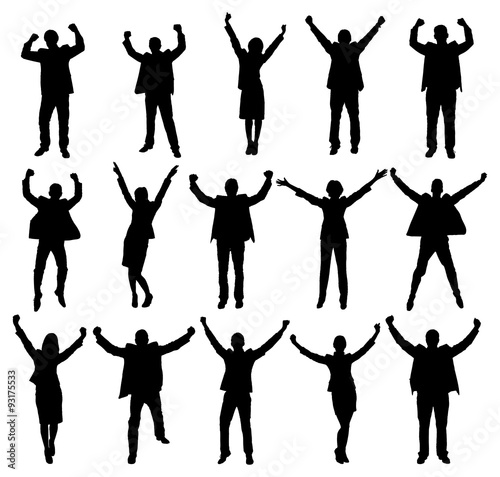 Excited People Silhouettes