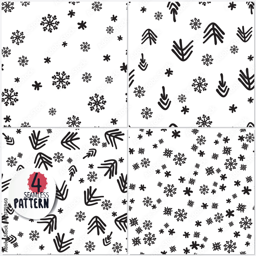 Set of simple Christmas patterns Set of simple Christmas patterns