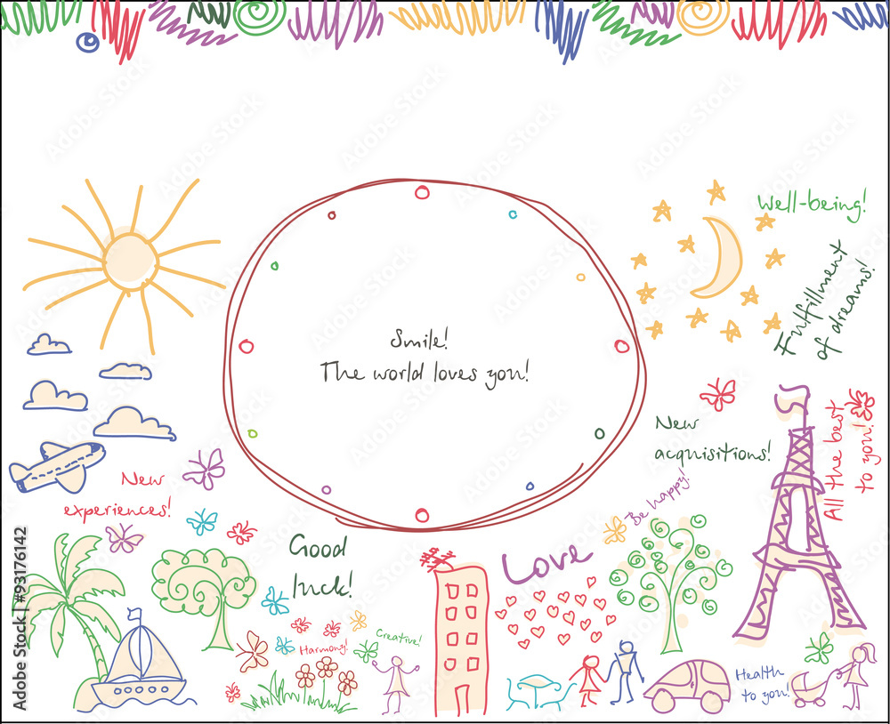 Fototapeta premium Vector Goals dreams and wishes background