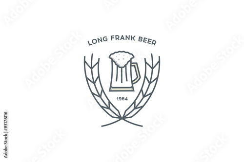 Line beer logo. Glass. Stock vector.