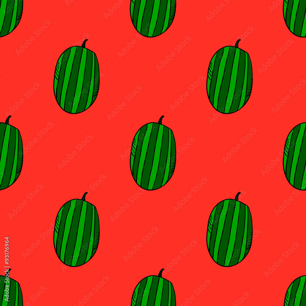Seamless pattern with watermelon