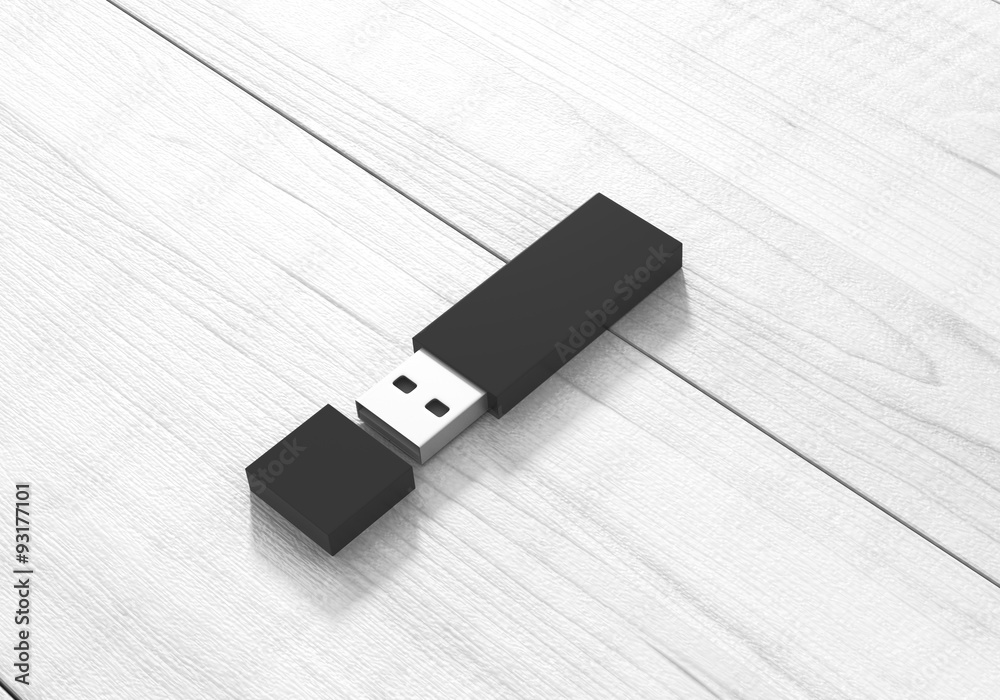 Fototapeta premium USB Speicher Stick offen auf Holz