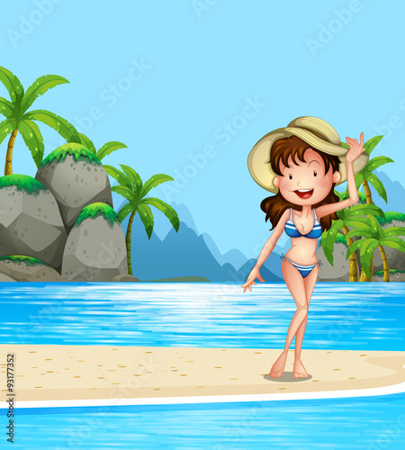 Woman in bikini on the beach