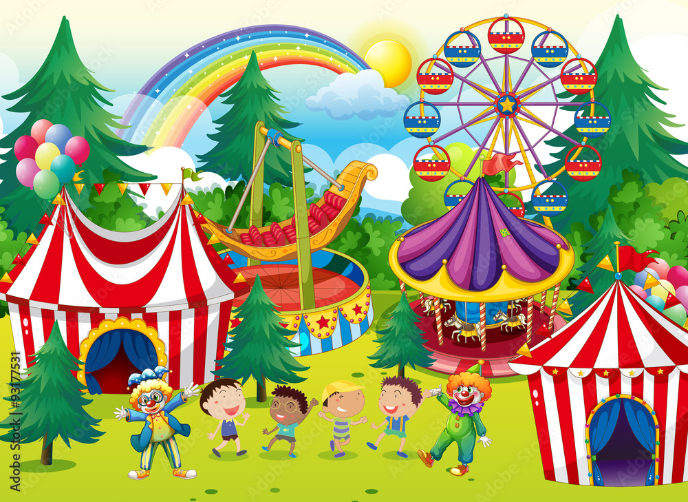 Fototapeta premium Children playing in the circus
