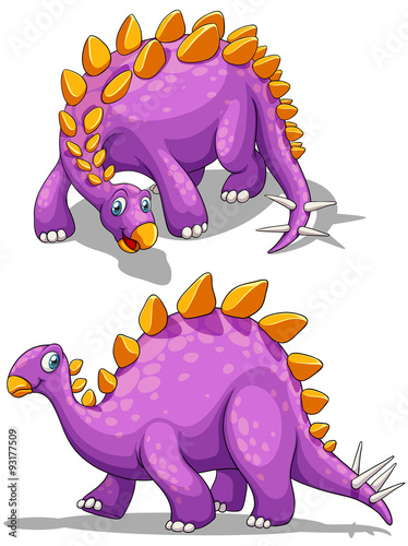 Purple dinosaur with spikes tail