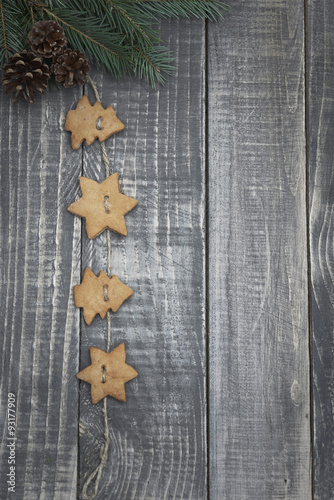 Christmas gingerbread on the wood