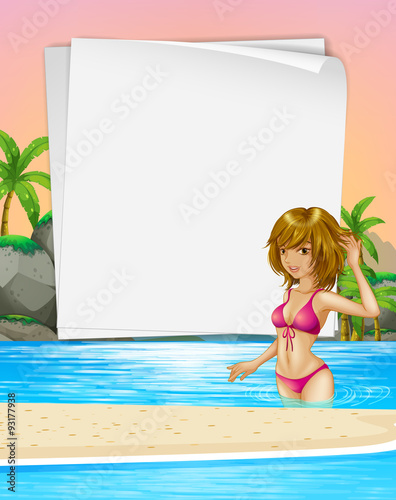 Woman in bikini in the water