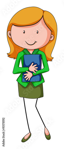 Businesswoman holding a book