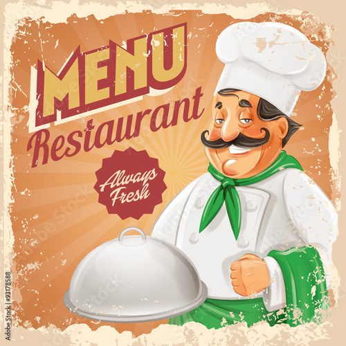 menu vintage chef banner