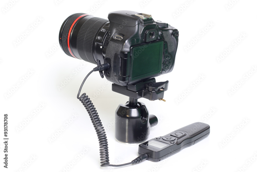 Camera and Timer Remote  isolated on white background