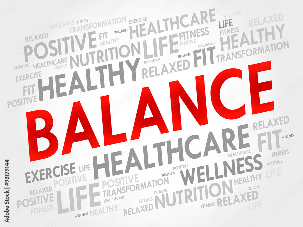 BALANCE word cloud, fitness, sport, health concept BALANCE word cloud, fitness, sport, health concept