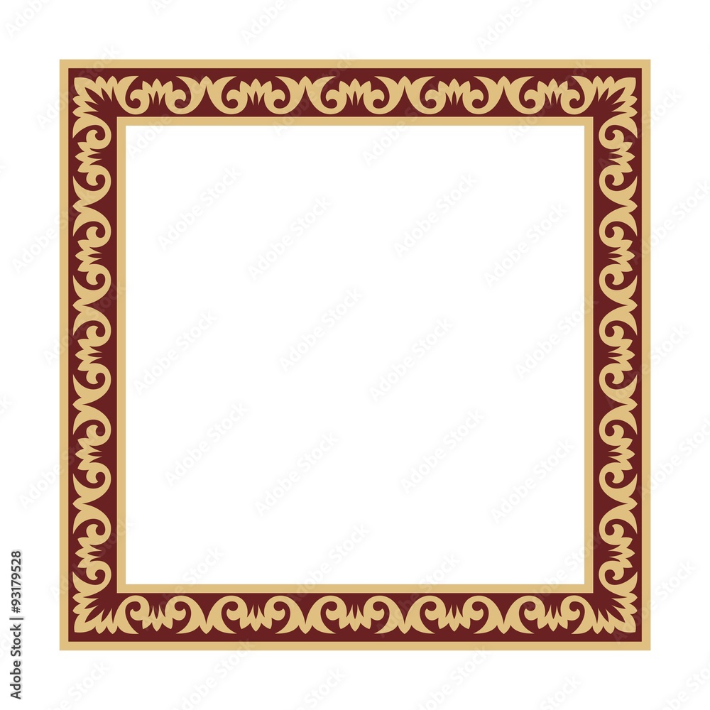 gold square frame with Italian ornament.