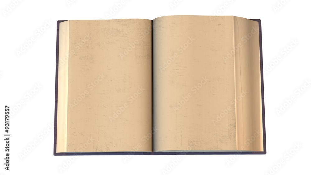open old blank book isolated on white background open old blank book isolated on white background