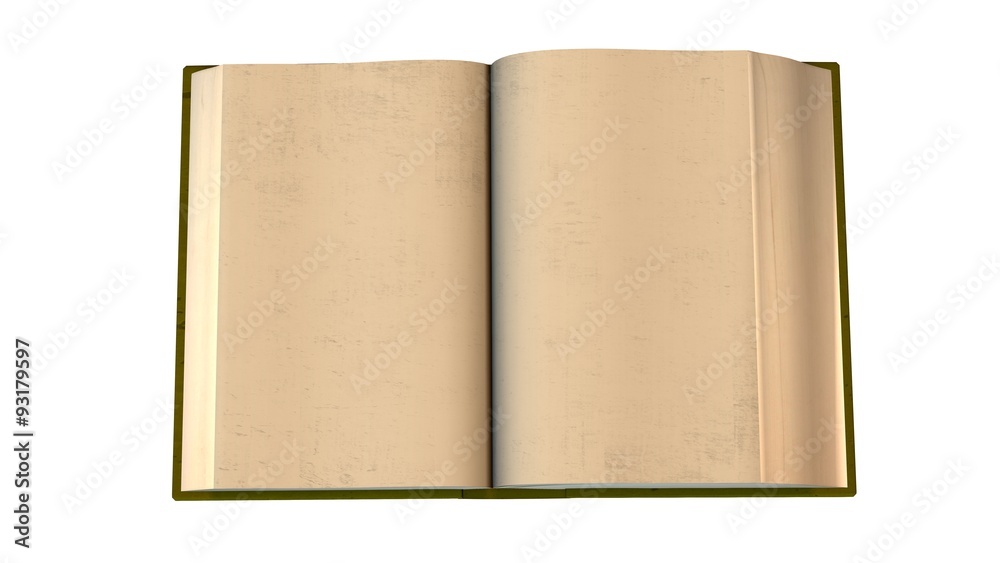 open old blank book isolated on white background open old blank book isolated on white background