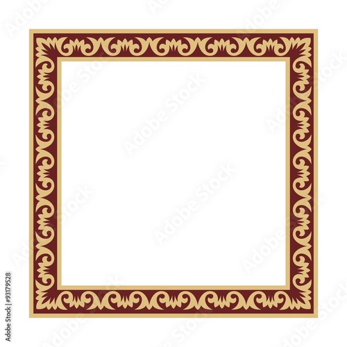gold square frame with Italian ornament.