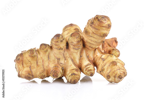 Jerusalem artichoke on white background