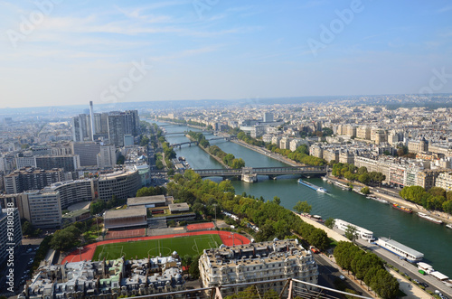 aerial view of paris from the Eiffel tower