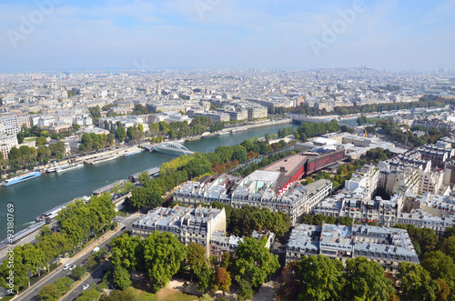 aerial view of paris from the Eiffel tower