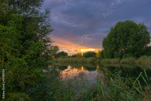 Sonnenuntergang am Kanal in Halle/Saale © kentauros