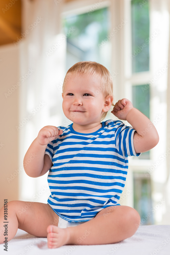 portrait of smiling baby boy