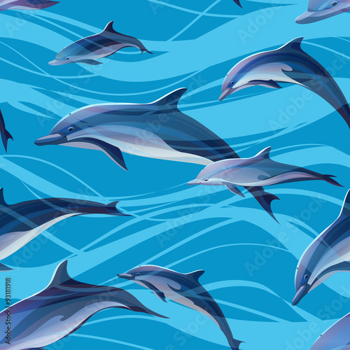 seamless texture with dolphins 2