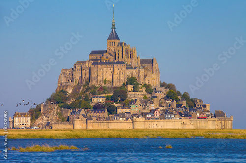 Mont saint Michel lors de grandes marées, Normandie