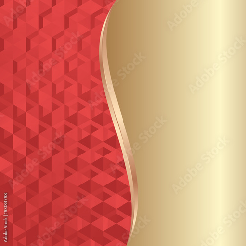 red texture and golden background divided into two