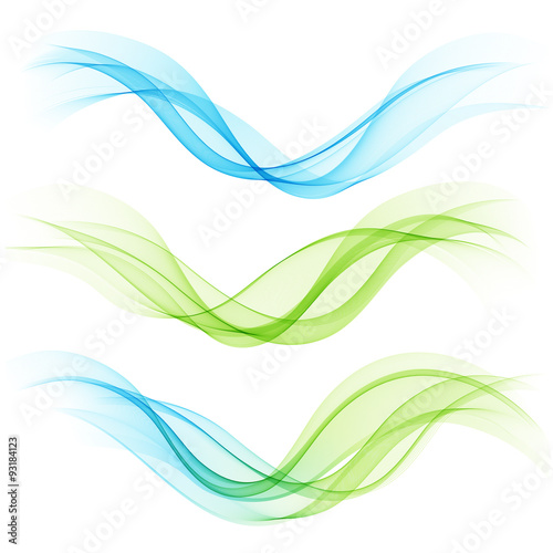 Set of abstract waves. Vector illustration 